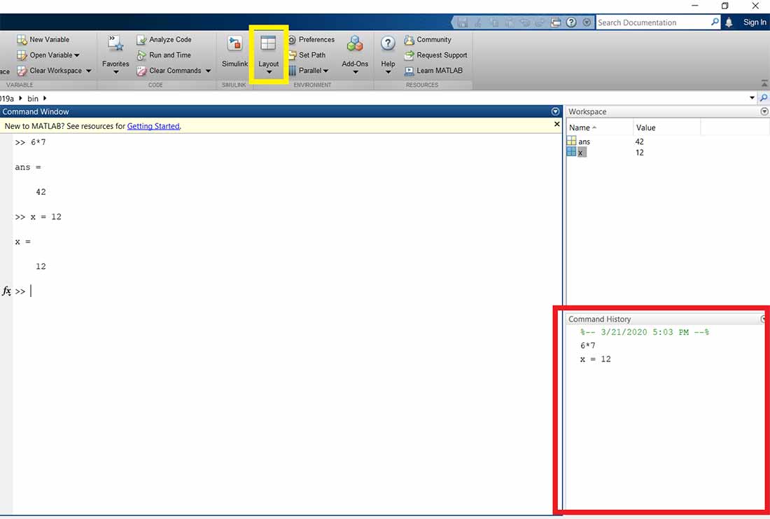 Session 02 Familiarity with the MATLAB environment — MATLAB Number ONE